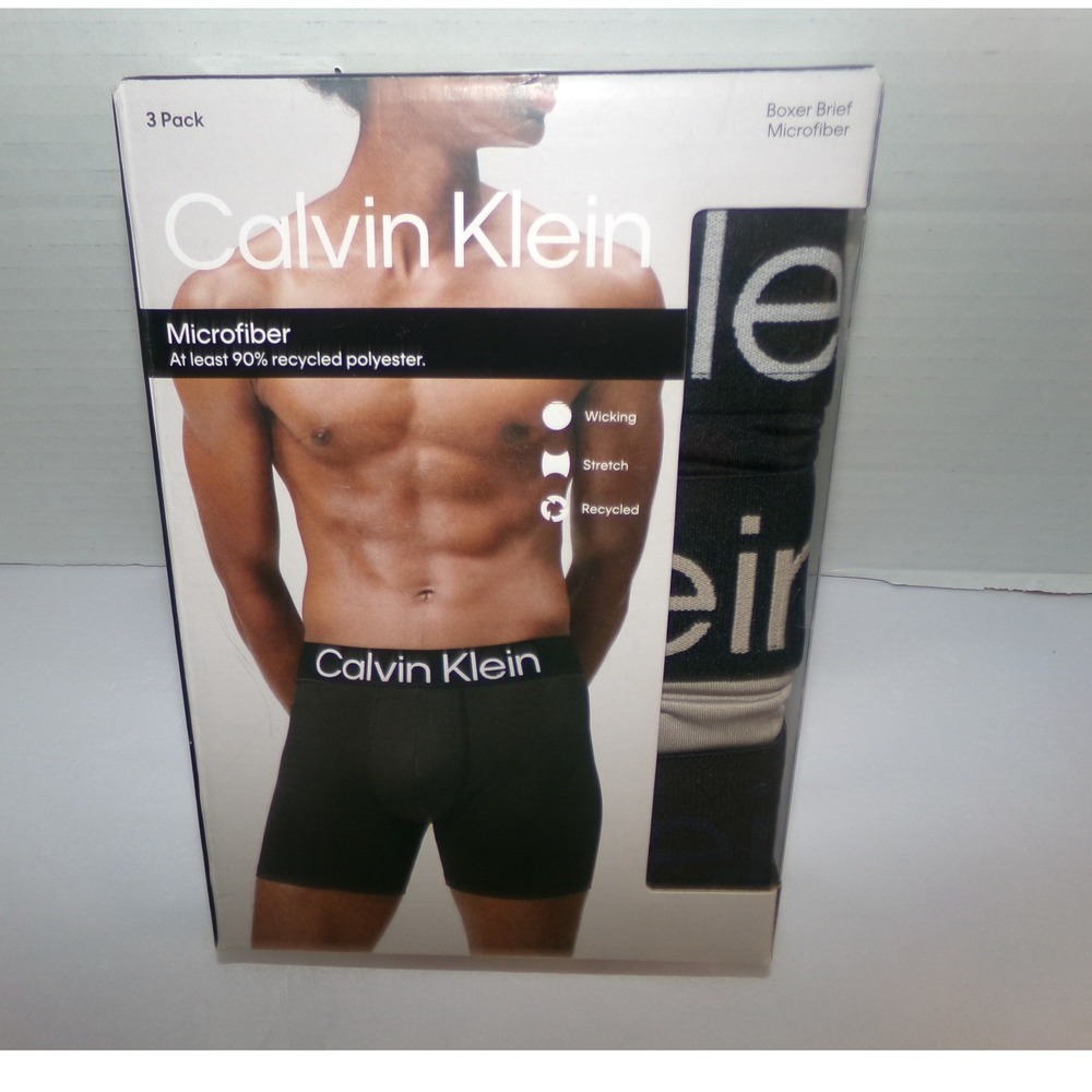 MENS CALVIN KLEIN L 36-38~Boxer Brief Style Underwear~3 PAIRS~NIP